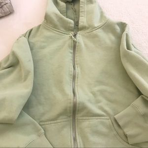 faded green hoodie